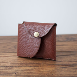 イタリア製牛革のコンパクト財布３ ／ ダークブラウン※受注製作 2枚目の画像