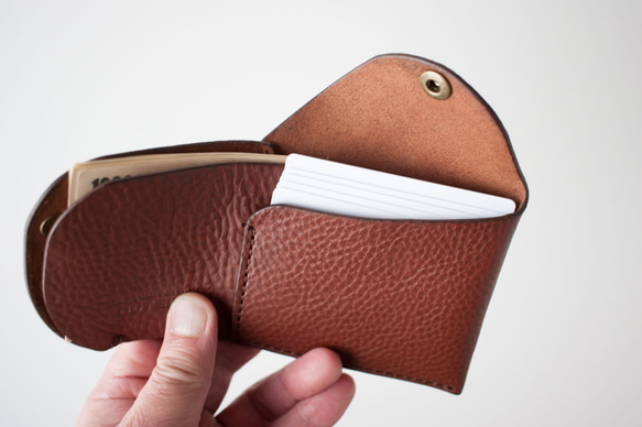 イタリア製牛革のコンパクト財布３ ／ ダークブラウン※受注製作  D1207218711(9295円)