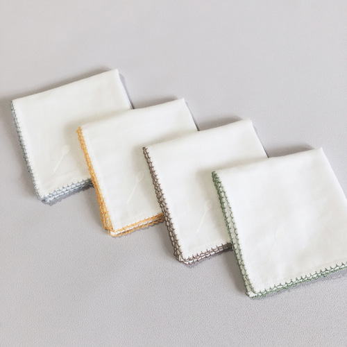 縁飾りガーゼハンカチ(cloud blue) 雑貨・その他 sooui 縁飾りガーゼハンカチ(cloud blue) 雑貨・その他 sooui