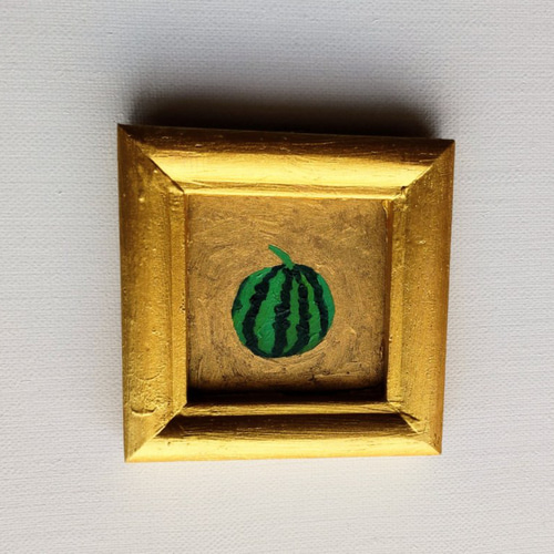 50% OFF 以上 - レディース福袋 8㎝角「西瓜」小さな絵画・油彩・原画・壁掛け その他アート 絵画