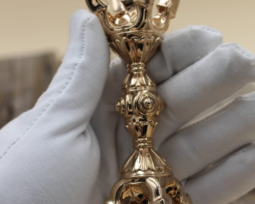 密教法器 弘法大師 三鈷杵 金剛杵 愛心杵 法具 真鍮製 vajra 23CM 密教法器 弘法大師 三鈷杵 金剛杵 愛心杵 法具 真鍮製 vajra
