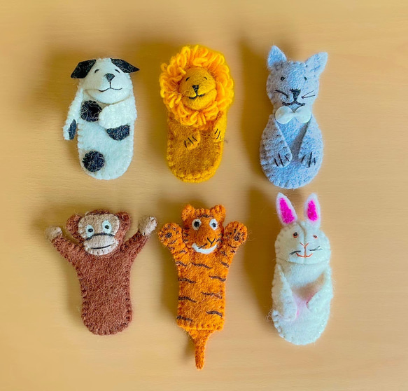 【送料無料】指人形　羊毛フェルト　アニマル　 2枚目の画像