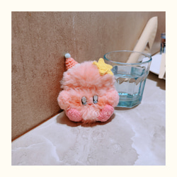 ピンク色の小さな怪獣☆可愛AirPods 1/2/3/pro ケースcase☆綿製手作り編織り 6枚目の画像