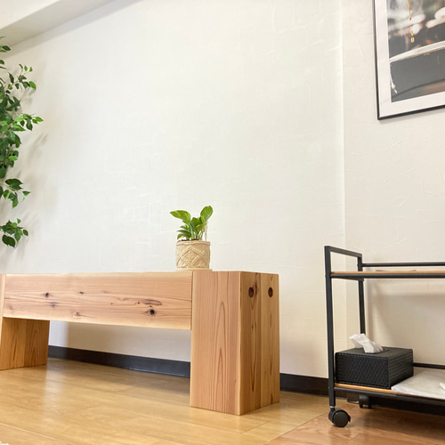 ☆どっしり木製ベンチ☆無垢材☆横幅125×奥行24×高さ40cm ソファ