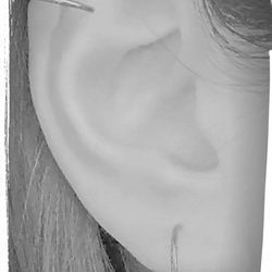 〈痛くない〉～フェイクピアス～グリーンリングイヤーカフ(直径約12㎜太さ約1.2㎜)(調節可能)(両耳用) 4枚目の画像