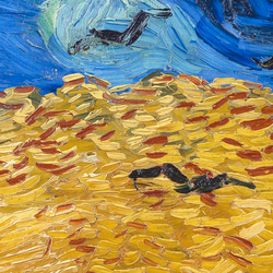 ゴッホ "カラスのいる麦畑" / アートポスター 絵画 横長 ブルー 風景 3枚目の画像
