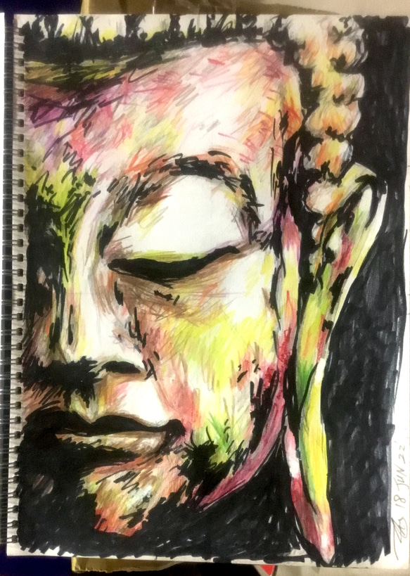 色鉛筆、マーカーペン、アクリル 1枚目の画像