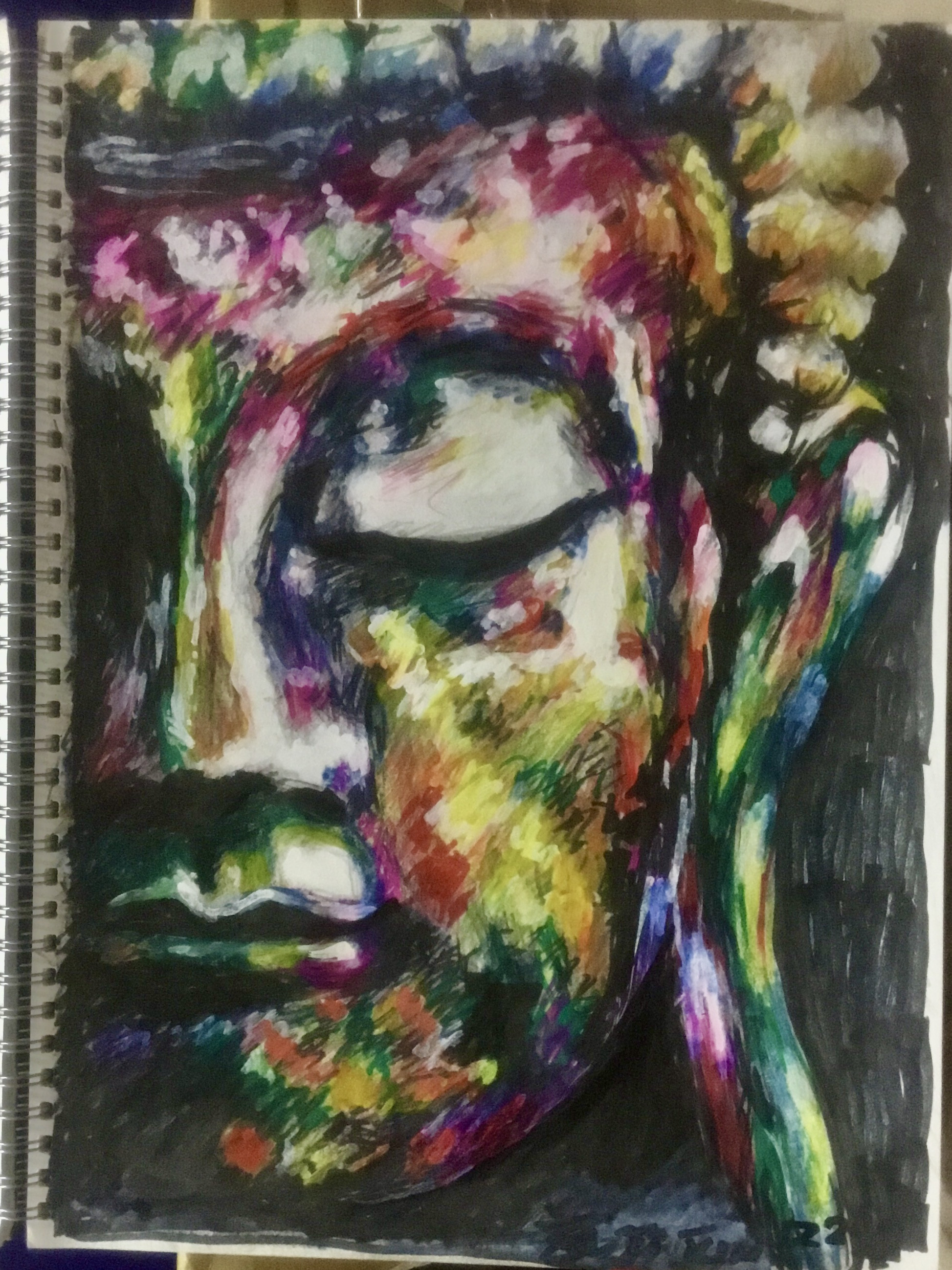 油絵 手作りキャンバスP6号【お花畑】 Ω 絵画