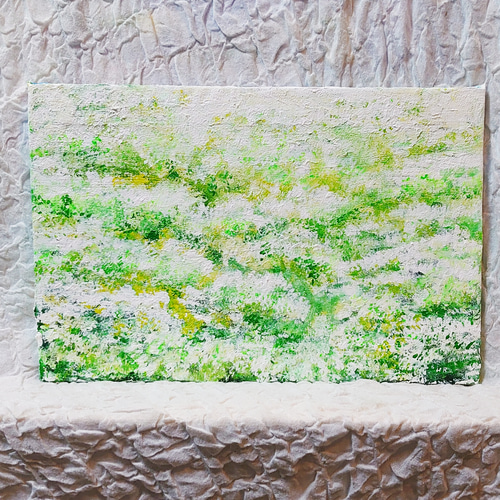油絵 手作りキャンバスP6号【お花畑】 絵画 HR 通販 14245181