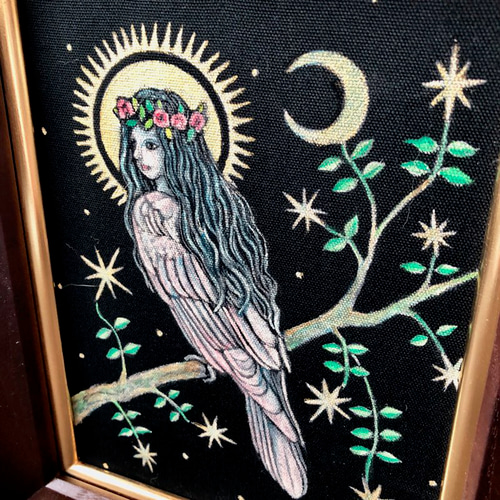 ハルピュイア」F0サイズ額付きアート作品 アクリル画 原画 徳島