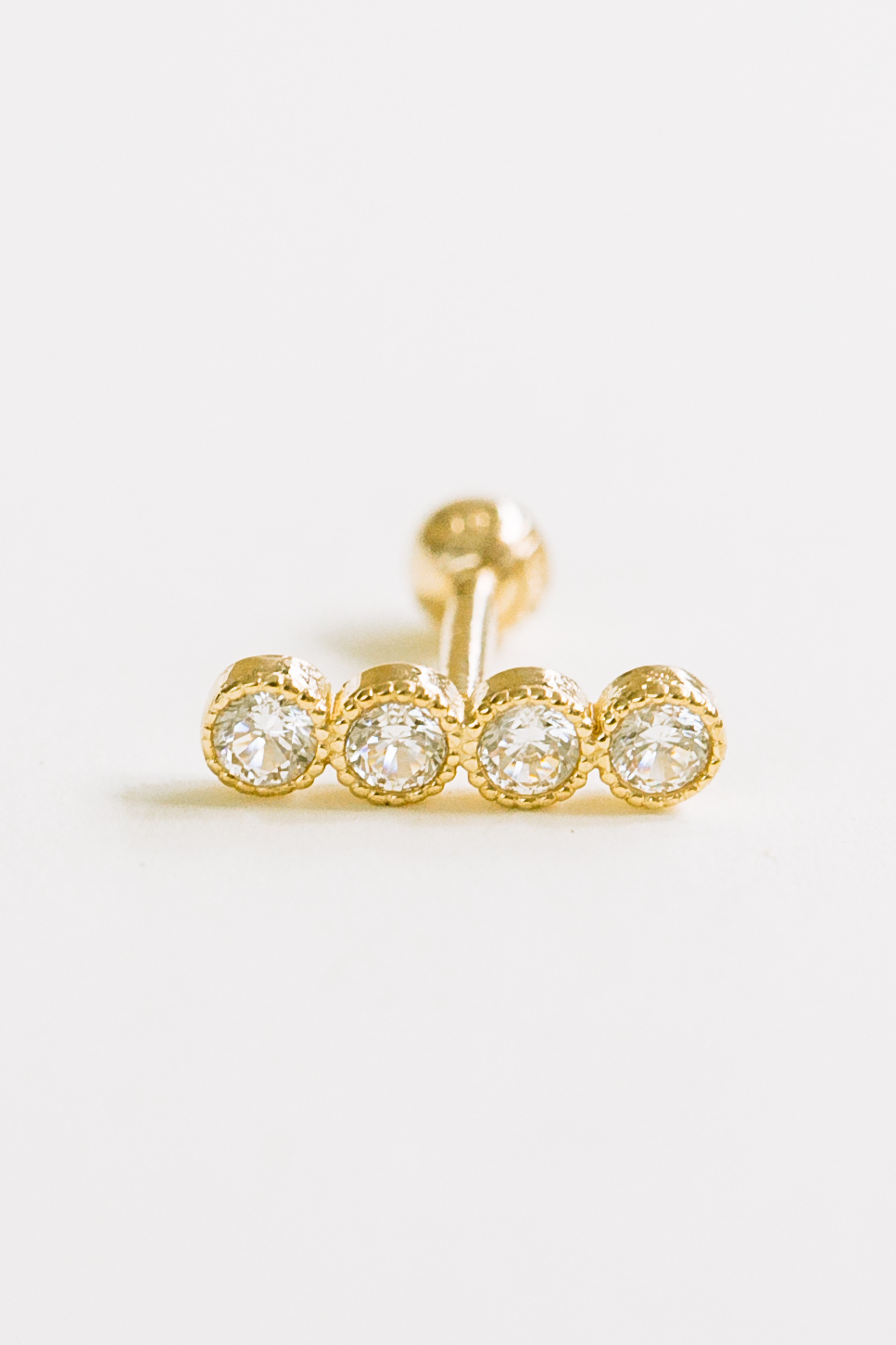 14K金 ゴールド ヘリックス 軟骨 アンチトラガス アウター インナーコンクバーベルイヤリング ピアス