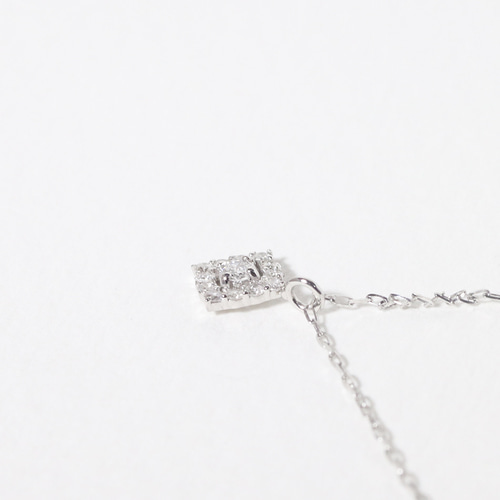 プラチナ スクエアデザイン 0.08ct 天然ダイヤモンド ネックレス プラチナ スクエアデザイン 0.08ct 天然ダイヤモンド ネックレス