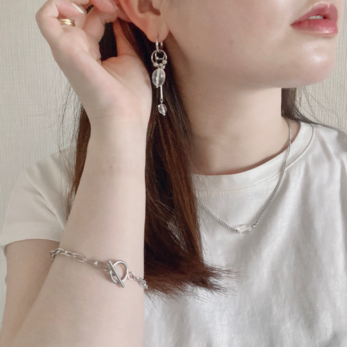 crystal | ステンレス チェーン クリスタル 水晶 ネックレス 