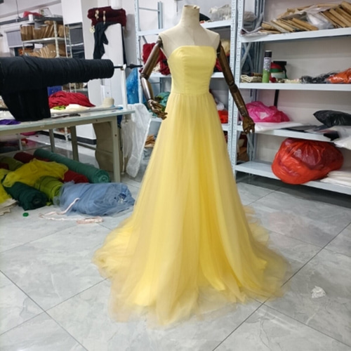 人気上昇！イエロードレス オーバードレス カラードレス 色直し ドレス  