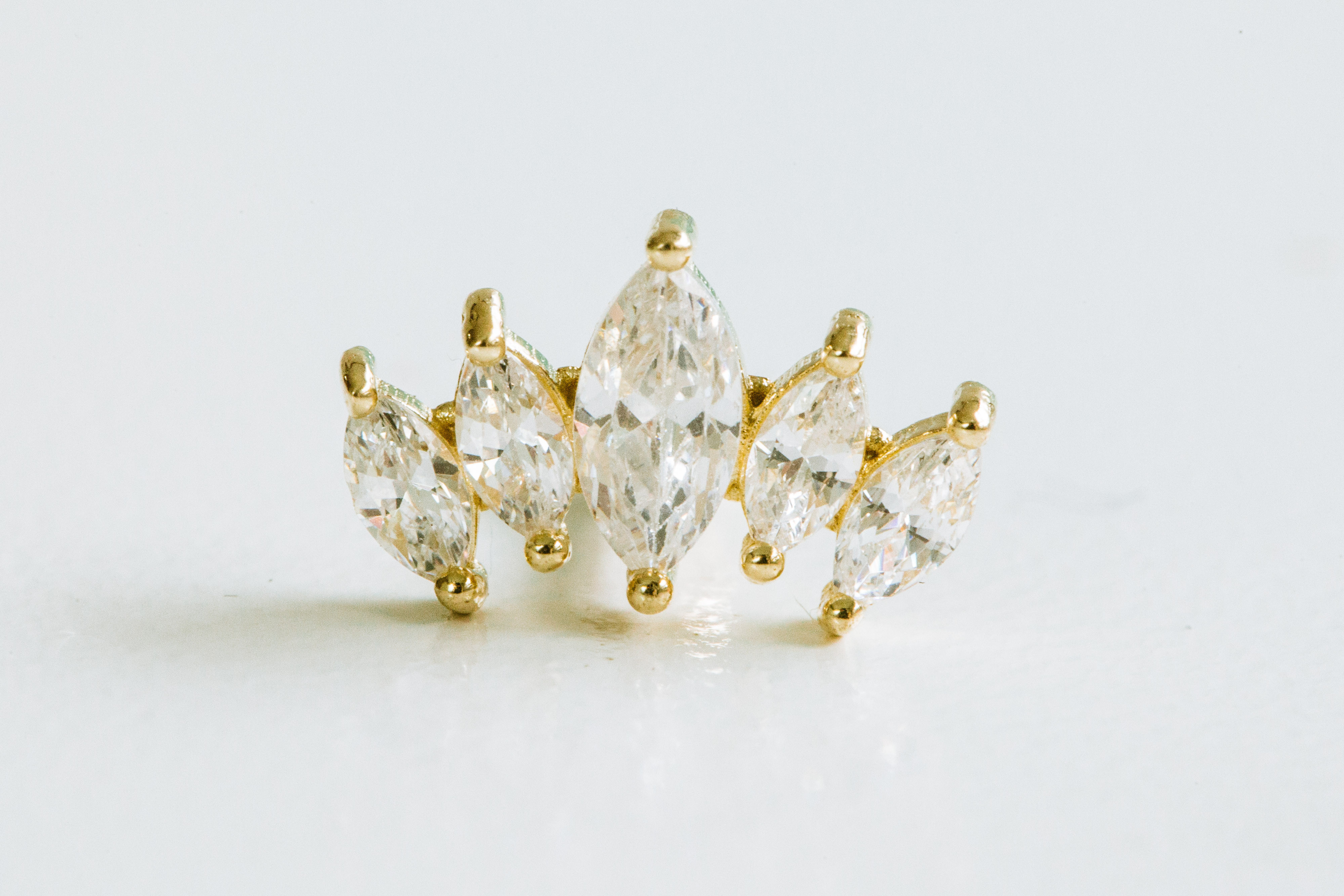 14K金 ゴールド ヘリックス 軟骨 アンチトラガス アウター インナーコンクバーベルイヤリング ピアス