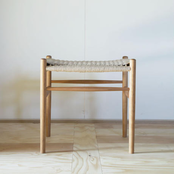 NOCOスツール　丸　ベージュ 耐久性 鹿の子編み