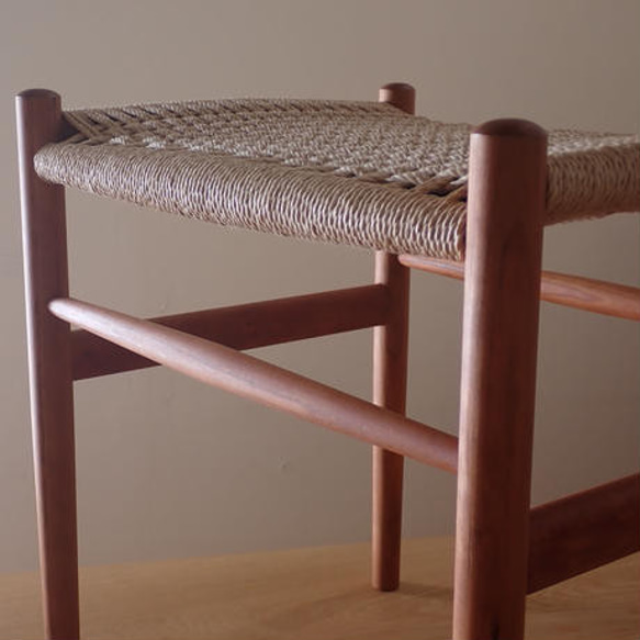 NOCOスツール　丸　ベージュ 耐久性 鹿の子編み