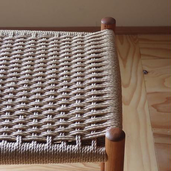 NOCOスツール　丸　ベージュ 耐久性 鹿の子編み