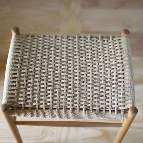 NOCOスツール　丸　ベージュ 耐久性 鹿の子編み