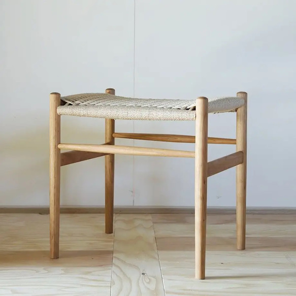 NOCOスツール　丸　ベージュ 耐久性 鹿の子編み