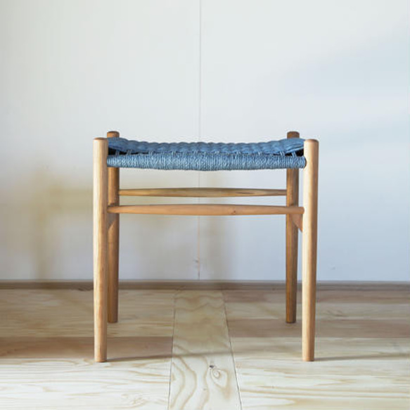 NOCOスツール　丸　サックスブルー 耐久性 鹿の子編み