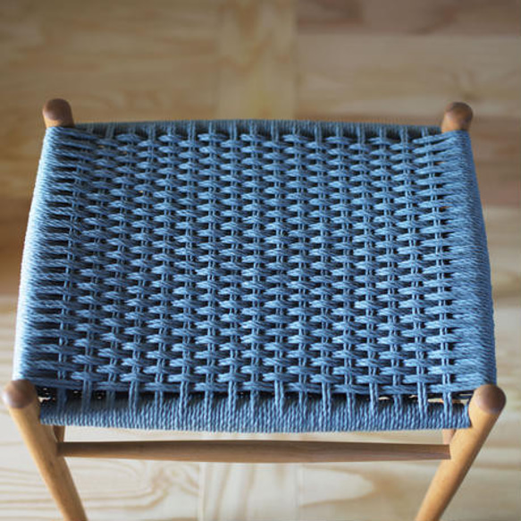 NOCOスツール　丸　サックスブルー 耐久性 鹿の子編み