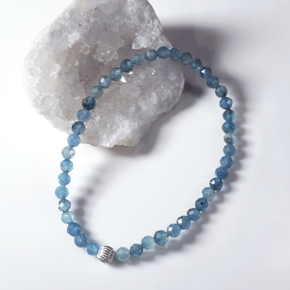 深藍色海藍寶石圓形切割手鍊 - 深海 第4張的照片