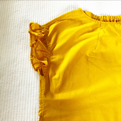 ワンサイズSALE❗️ひまわり サラサラコットンで肌にまとわりつかないスカート屋さんの夏に涼しいフリフリブラウス♪ 1枚目の画像