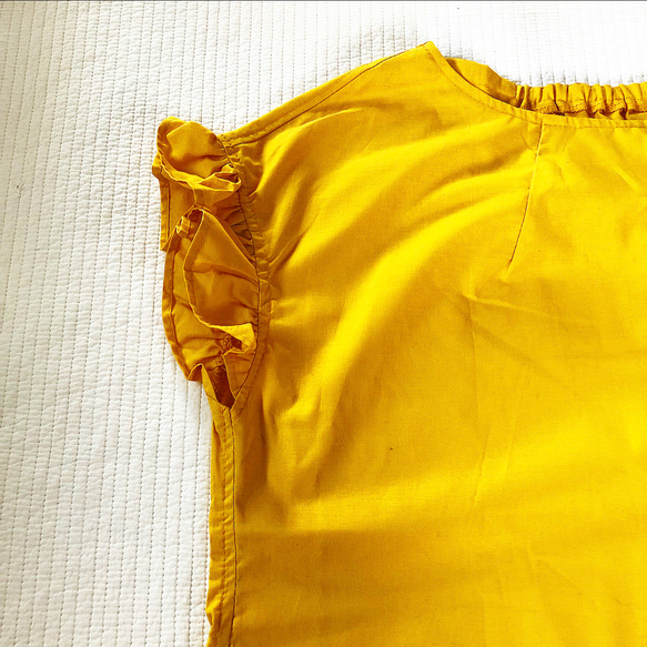 ワンサイズSALE❗️ひまわり サラサラコットンで肌にまとわりつかないスカート屋さんの夏に涼しいフリフリブラウス♪ 1枚目の画像