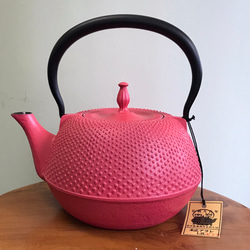 ポップなカラーの伝統工芸品 南部鉄瓶 末広アラレ1.2L ポット