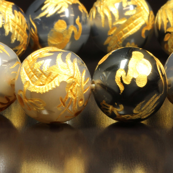 【龍の紋章が縁起物】16ミリ 風水神 皇帝龍 ドラゴンアゲート 龍紋石 ブレスレット 辰年 お守り効果 東方の守護神 皇帝龍 ドラゴンアゲート