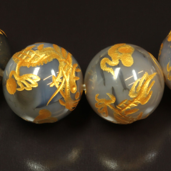 【龍の紋章が縁起物】16ミリ 風水神 皇帝龍 ドラゴンアゲート 龍紋石 ブレスレット 辰年 お守り効果 東方の守護神 皇帝龍 ドラゴンアゲート