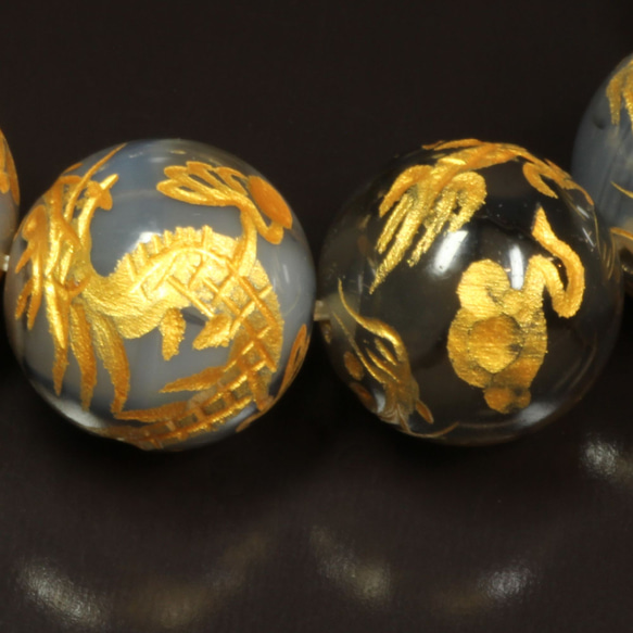 【龍の紋章が縁起物】16ミリ 風水神 皇帝龍 ドラゴンアゲート 龍紋石 ブレスレット 辰年 お守り効果 東方の守護神 皇帝龍 ドラゴンアゲート