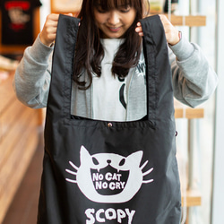 SCOPYネコ　マルシェバッグ 「NO CAT NO CRY」 ブラック 2枚目の画像