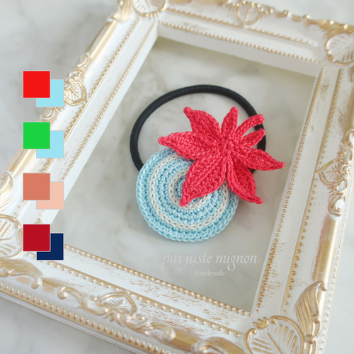 紅葉と波紋のヘアゴム（全4色）｜水面に揺れる、秋ひとひら ヘアゴム