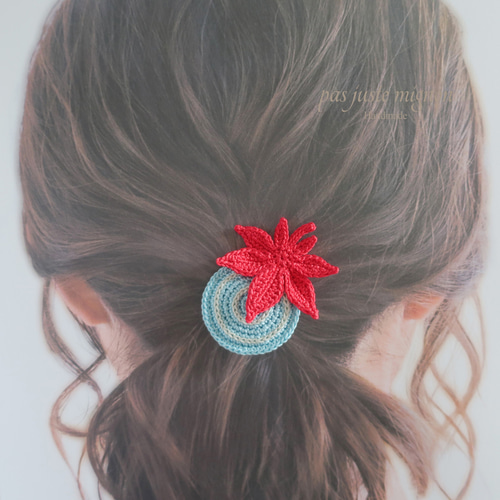 紅葉と波紋のヘアゴム（全4色）｜水面に揺れる、秋ひとひら ヘアゴム