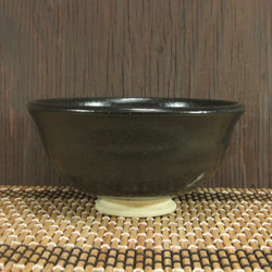 陶器ご飯茶碗（小）黒釉【220516】 2枚目の画像