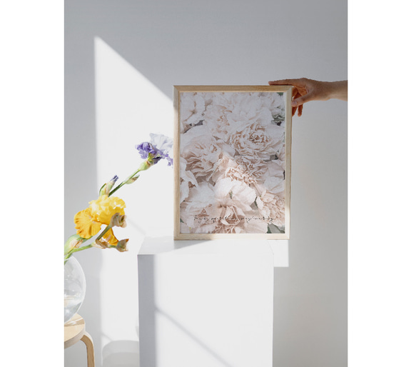 【アートポスター】植物　花　北欧　ピンク　ポスター　アート　インテリア　シンプル　芍薬　ボタニカル 1枚目の画像