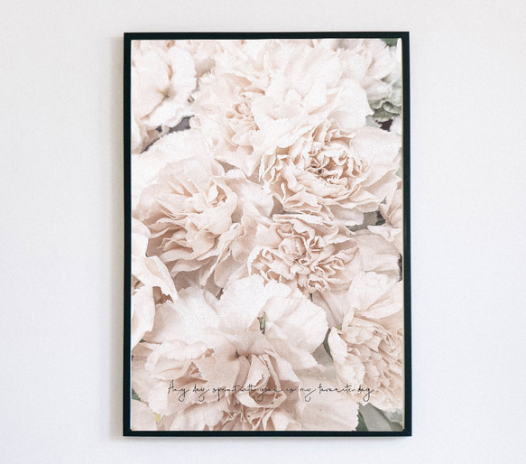 【アートポスター】植物　花　北欧　ピンク　ポスター　アート　インテリア　シンプル　芍薬　ボタニカル 2枚目の画像