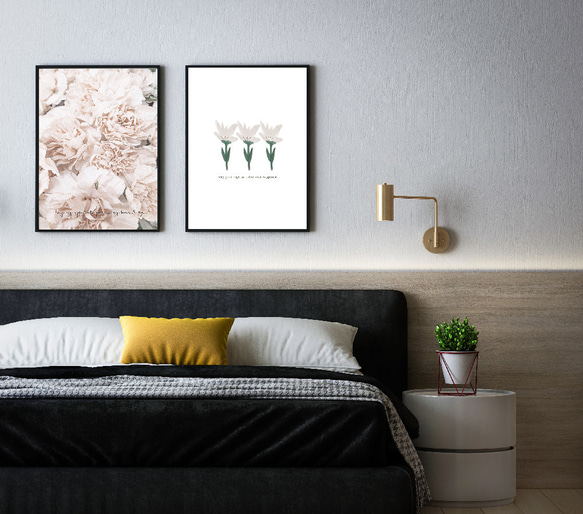 【アートポスター】植物　花　北欧　ピンク　ポスター　アート　インテリア　シンプル　芍薬　ボタニカル 5枚目の画像