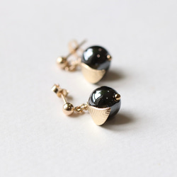 モザンビークガーネット 一粒ピアス／イヤリング｜天然石｜14Kgf｜1月