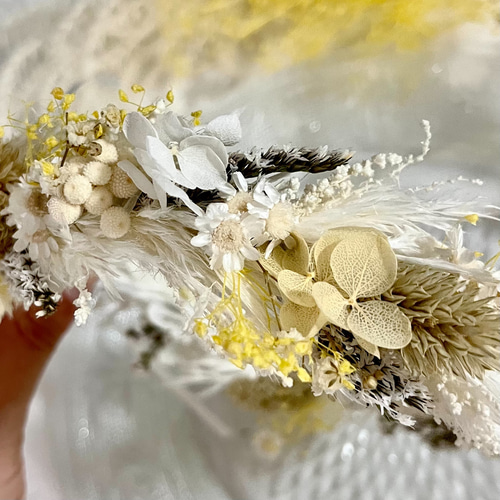 黄色の花冠  ブリザードフラワー 黄色の花冠 ブリザードフラワー