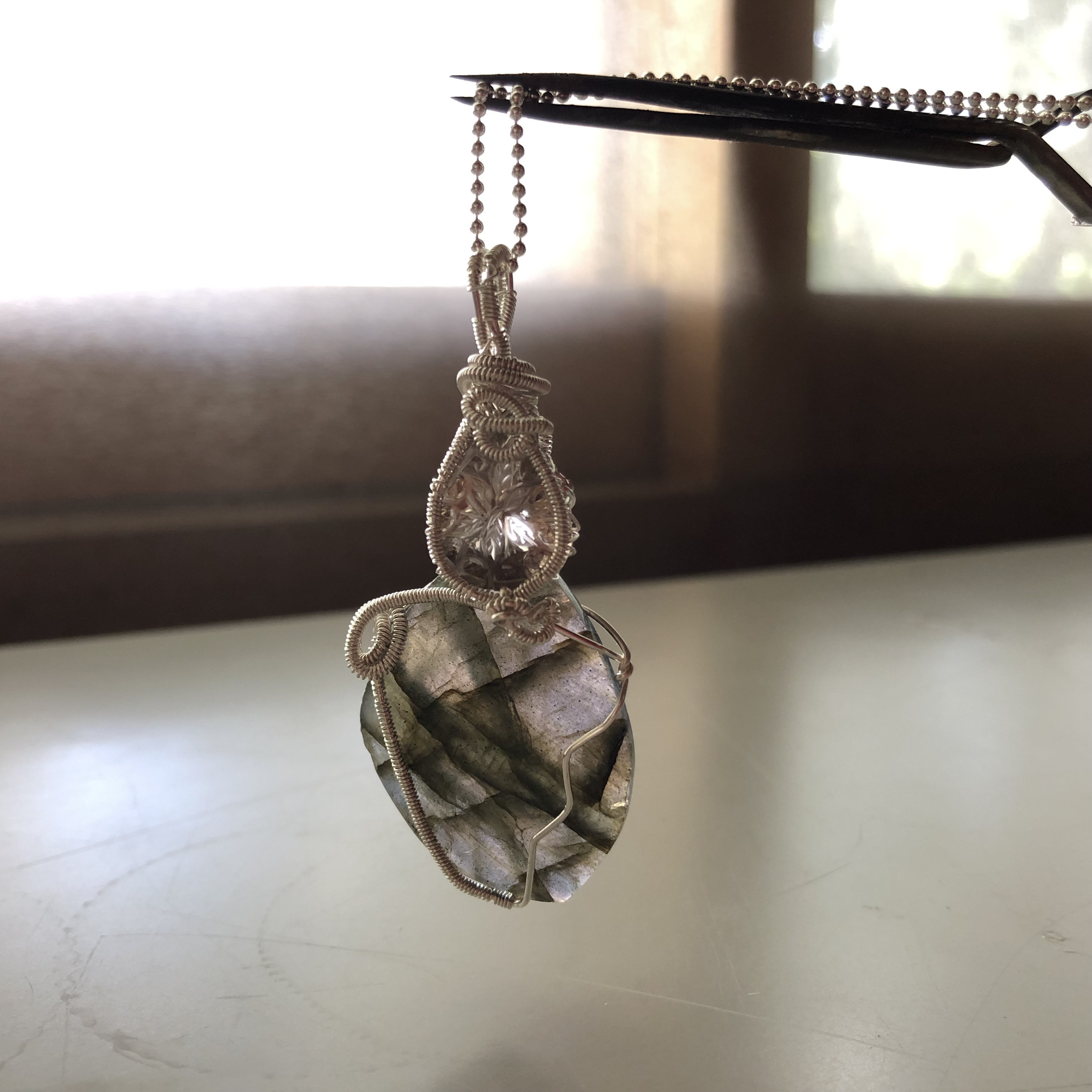 ラブラドライト&スモーキークォーツPT