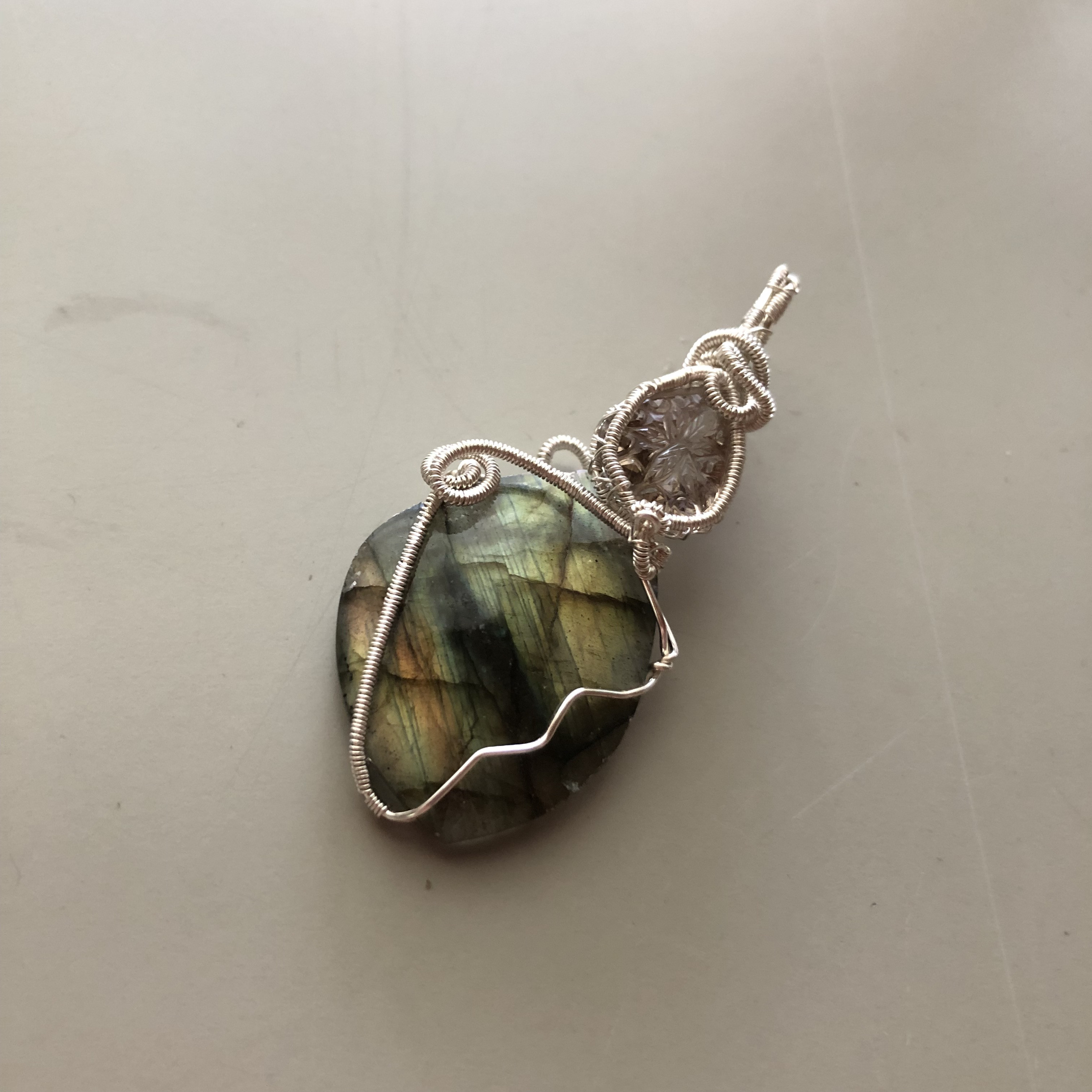 ラブラドライト&スモーキークォーツPT