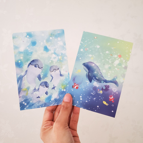 【正規品オラクルカード】水彩画の美麗イラスト✨イルカやクジラに会える海のデッキ 正規品オラクルカード】水彩画の美麗イラスト✨イルカやクジラに