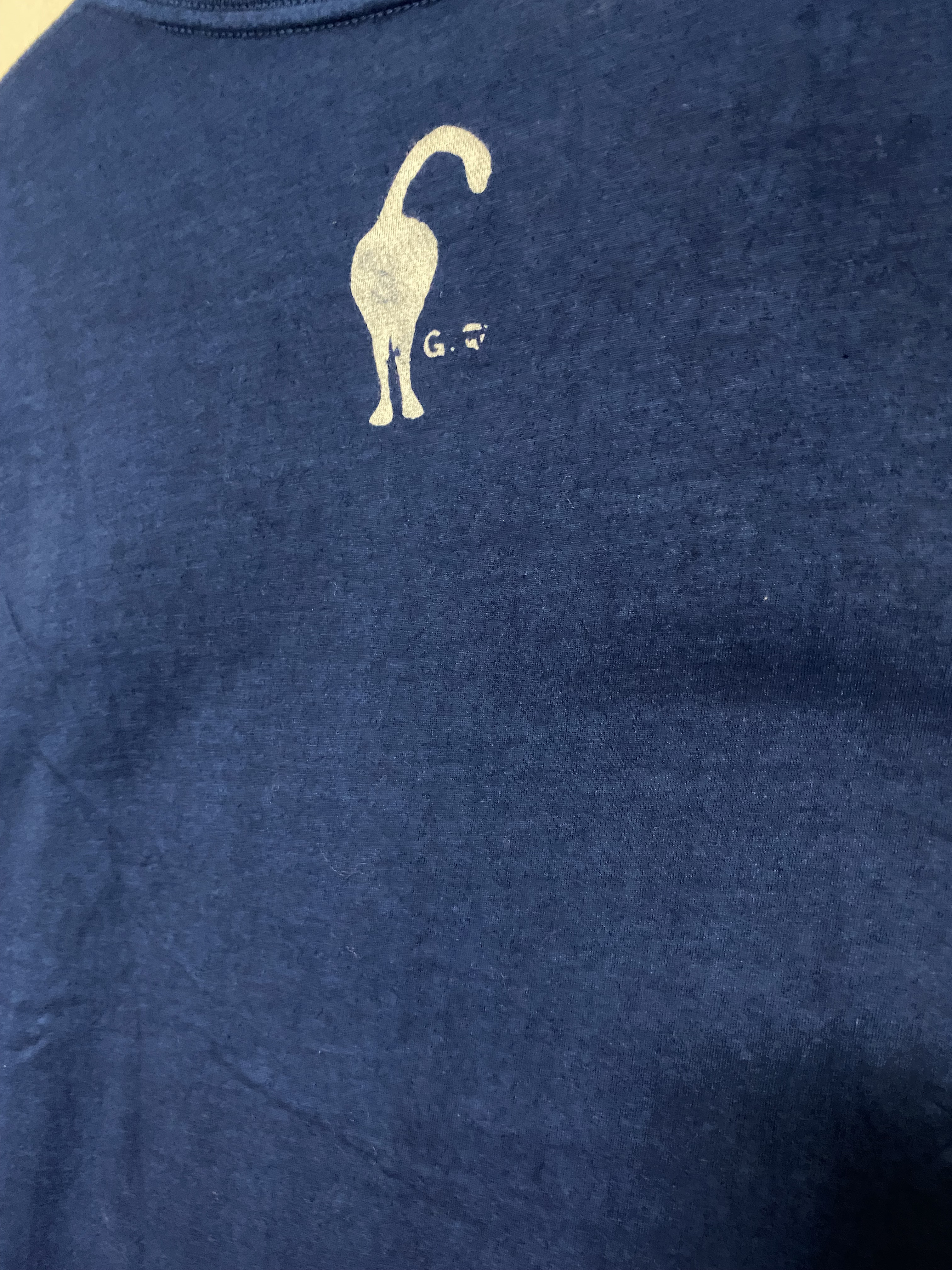 藍染めTシャツ(ネコ3) 、6