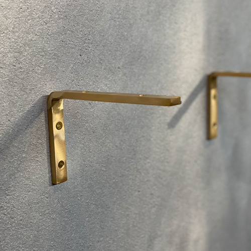 送料無料／[L Bracket(Brass)]真鍮 棚受 ブラケット L字 ウォール