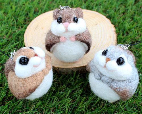 羊毛フェルト　エゾモモンガ(どんぐり) 羊毛フェルト エゾモモンガ(どんぐり) 羊毛フェルト エゾモモンガ(双子