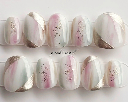 オーダーネイルチップNo.35 大人 モダン きらキラキラデザイン