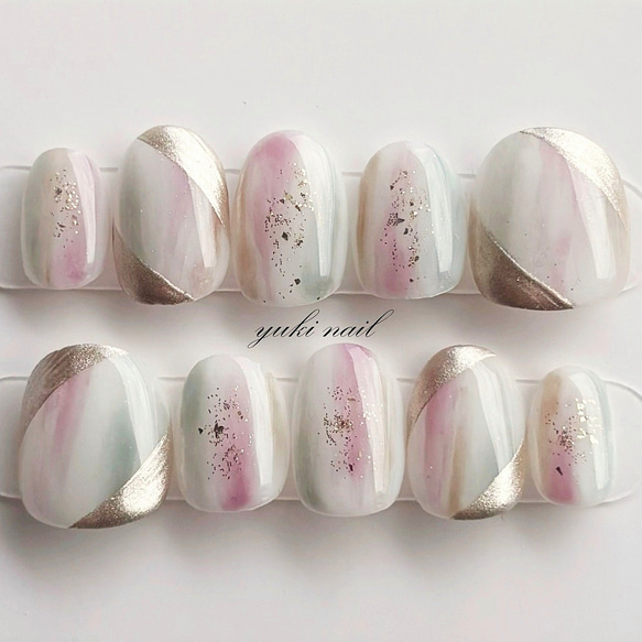 【020】ネイルチップ ニュアンスネイル シンプルネイル 254】シンプル♡シックなニュアンスネイル♡ ネイルチップ（つけ